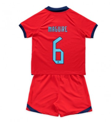 Maillot de foot Angleterre Harry Maguire #6 Extérieur enfant Monde 2022 Manches Courte (+ pantalon court)